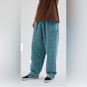 BDG Tonal Checkerboard Relaxed Fit Pull-On Jeans Urban Outfitters S SMALL 29 30